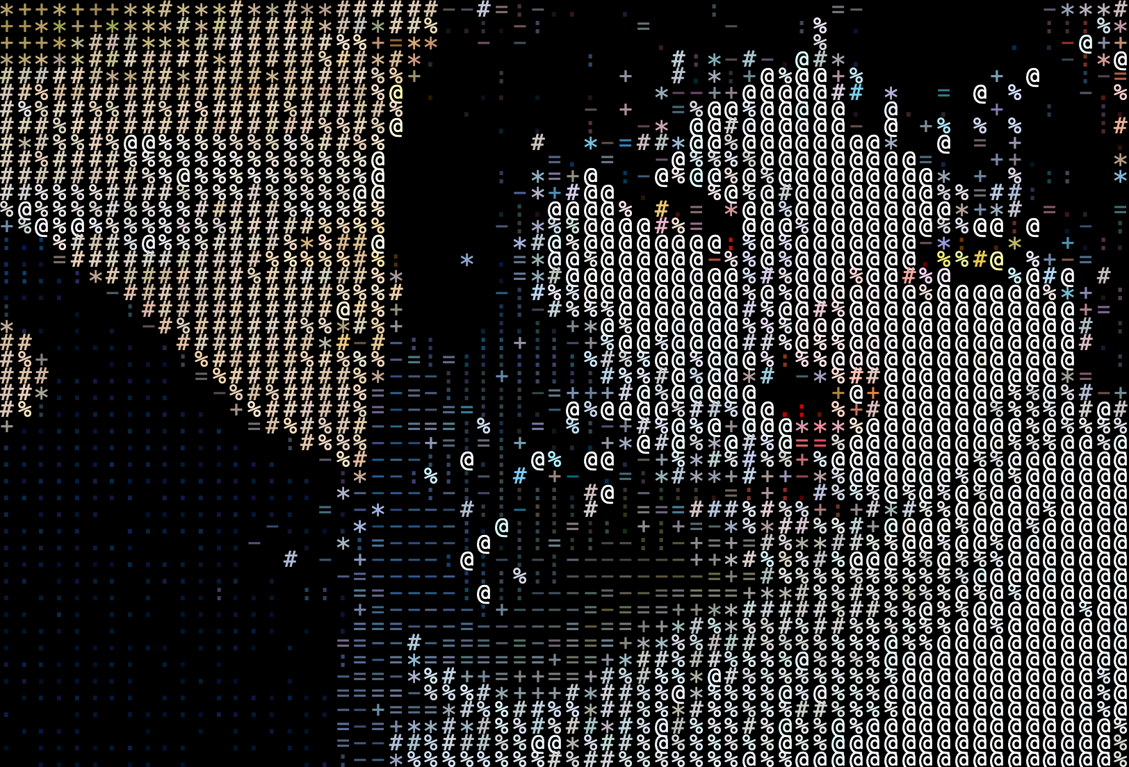 Typographic portrait export built from layered glyphs in a widescreen composition.
